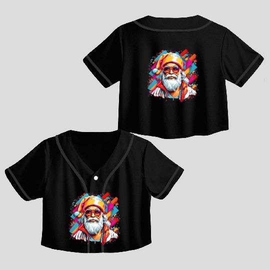 Y2K Santa Claus Crop Top Baseball Jerseys