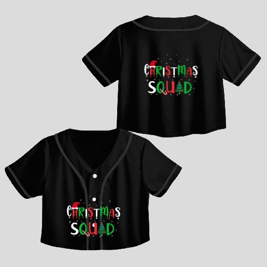 Candy Cane Christmas Squad Santa Claus Winter Crop Top Baseball Jerseys