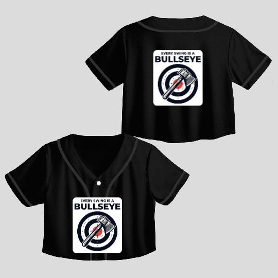 Axe Throwing Axe Thrower Lumberjack Funny Bullseye Crop Top Baseball Jerseys