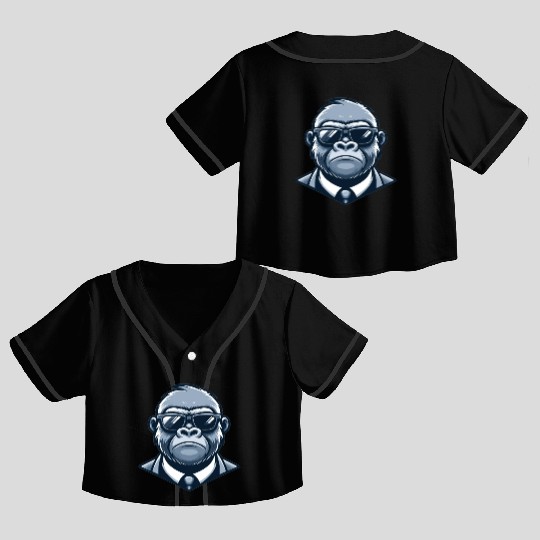Gorilla With Sunglasses Crop Top Baseball Jerseys