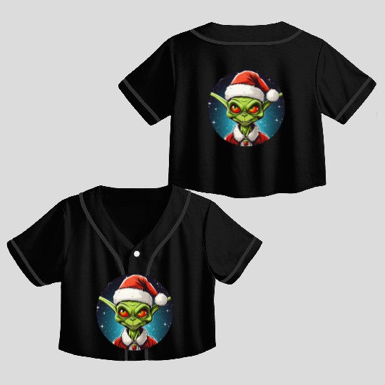 Alien Christmas Crop Top Baseball Jerseys