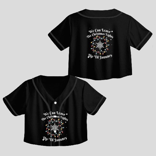 Holiday Cheer Christmas Light Message Crop Top Baseball Jerseys