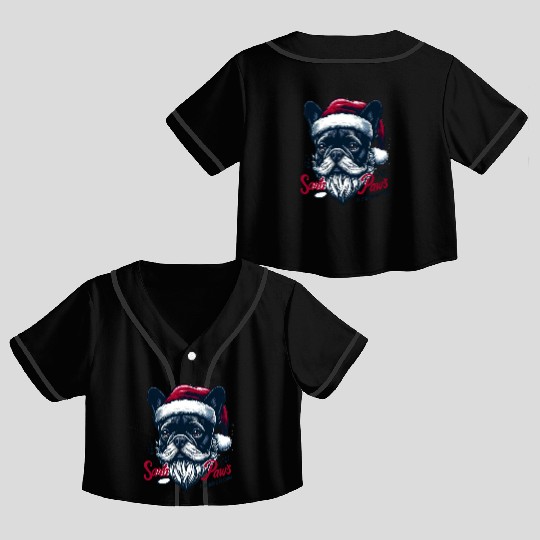 SANTA PAWS IS COMING TO TOWN Crop Top Baseball Jerseys