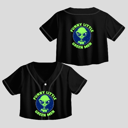 Alien, Aliens, UFO, UAP, Space Unknown Flight Crop Top Baseball Jerseys