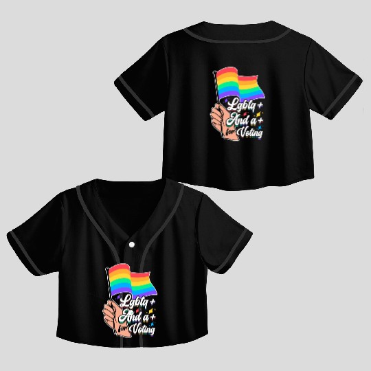 LGBTQ Voting Rainbow Flag Equality Pride Month Crop Top Baseball Jerseys