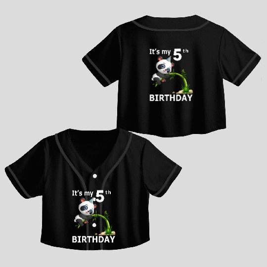 5 Panda 5Th Py Animal Panda Crop Top Baseball Jerseys