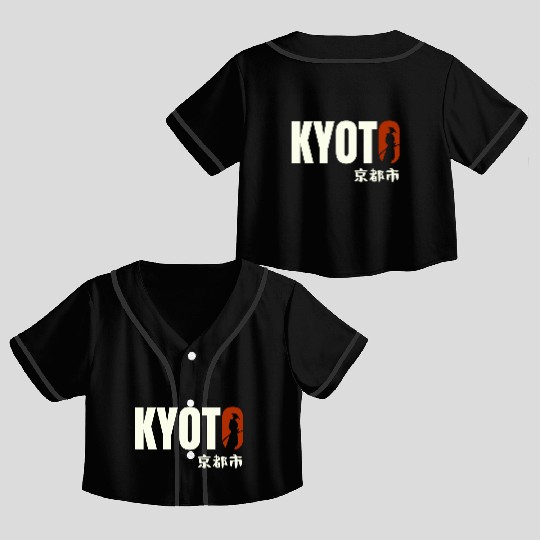 Kyoto Typography Crop Top Baseball Jerseys - Urban Statement