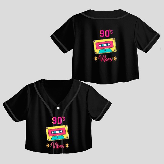 90s vibes nostalgia Crop Top Baseball Jerseys