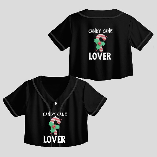 Candy Cane Lover Christmas Peppermint Candy Canes Crop Top Baseball Jerseys