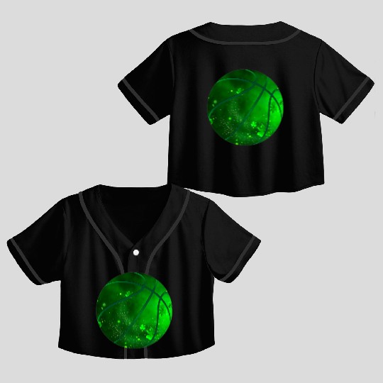 Basketball Shamrock Lucky Clover Irish St Patrick Crop Top Baseball Jerseys