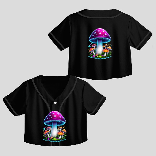 Magic Mushroom Crop Top Baseball Jerseys