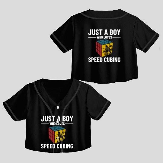 Just A Boy Who Loves Math & Speed Cubing Crop Top Baseball Jerseys