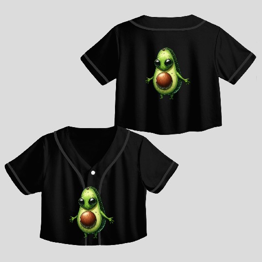 Avocado alien Crop Top Baseball Jerseys