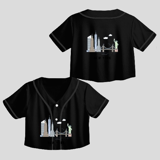 New York City SKYLINE Crop Top Baseball Jerseys