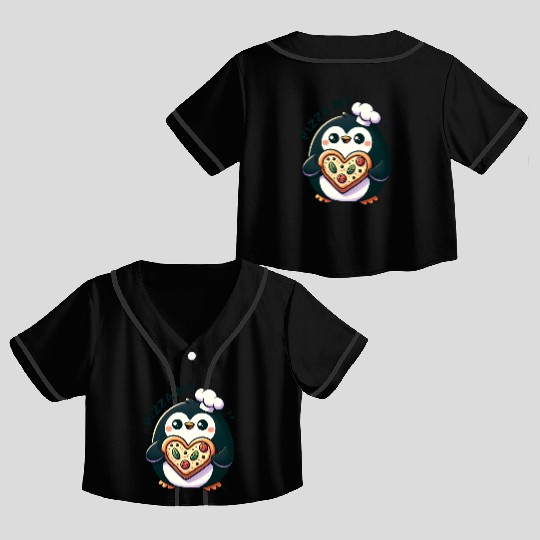 Pizza My Heart - Cheesy Love Crop Top Baseball Jerseys