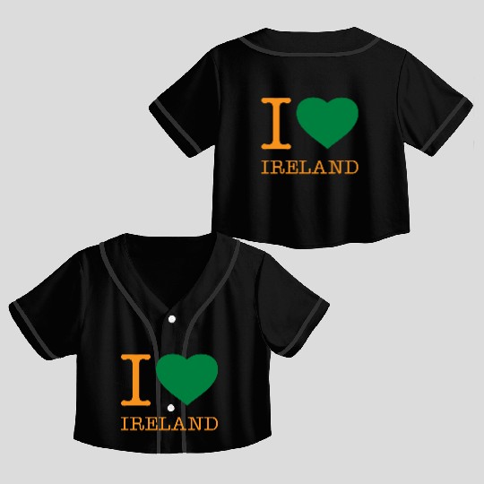 I LOVE IRELAND Crop Top Baseball Jerseys
