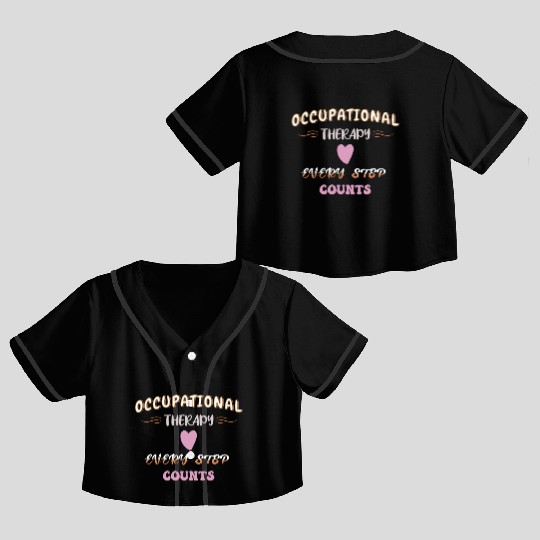 Occupational Therapy OTEvery Step Counts Vintage Crop Top Baseball Jerseys