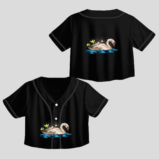 Mother Child Swan Zookeeper Gift Crop Top Baseball Jerseys