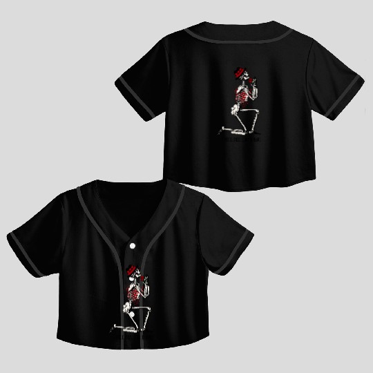 Skeleton Until Death Do Us Part Crop Top Baseball Jerseys