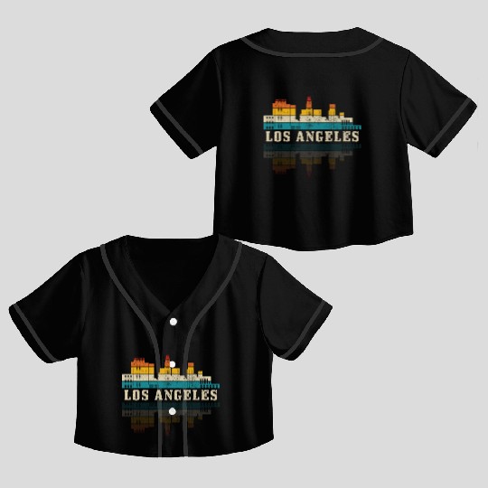 Los Angeles California LA Gift Crop Top Baseball Jerseys