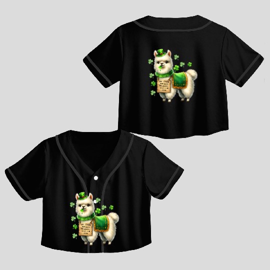 Irish LLAMA lucky charm Crop Top Baseball Jerseys