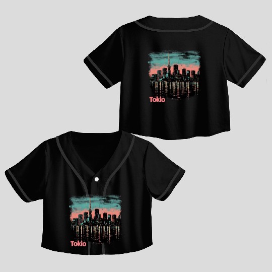 Tokyo Skyline Crop Top Baseball Jerseys