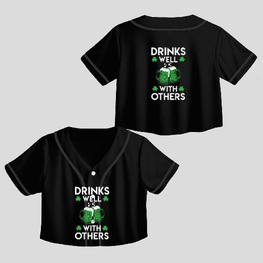 Green Beer St Patrick s Day Crop Top Baseball Jerseys