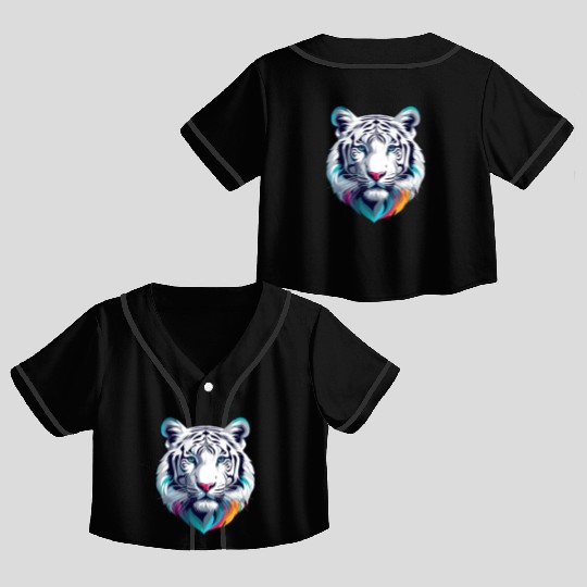 Bengal White Tiger Crop Top Baseball Jerseys