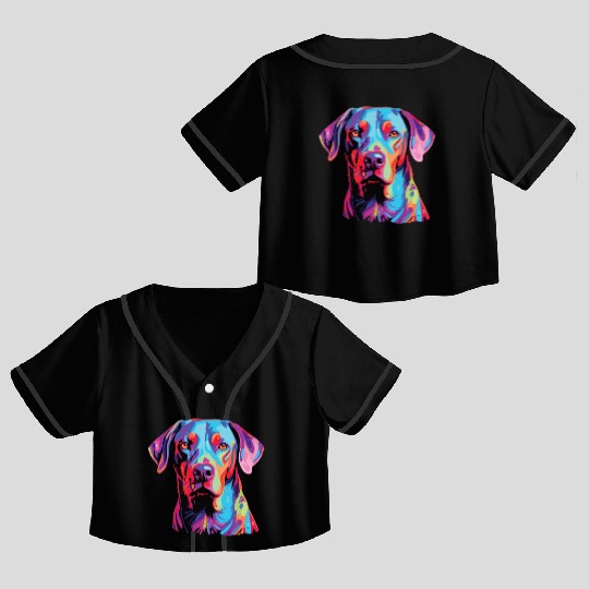 Watercolor Colorful Blue Lacy Crop Top Baseball Jerseys