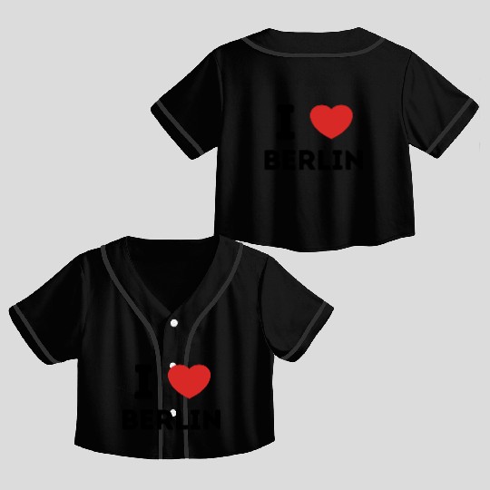 I Love Berlin Germany Crop Top Baseball Jerseys