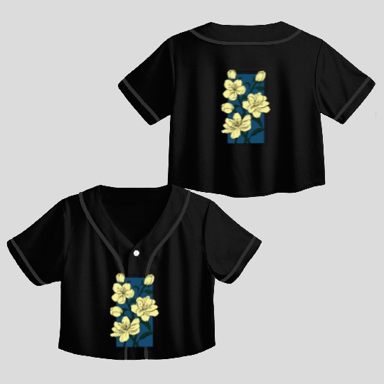 Flower Pattern floral Crop Top Baseball Jerseys