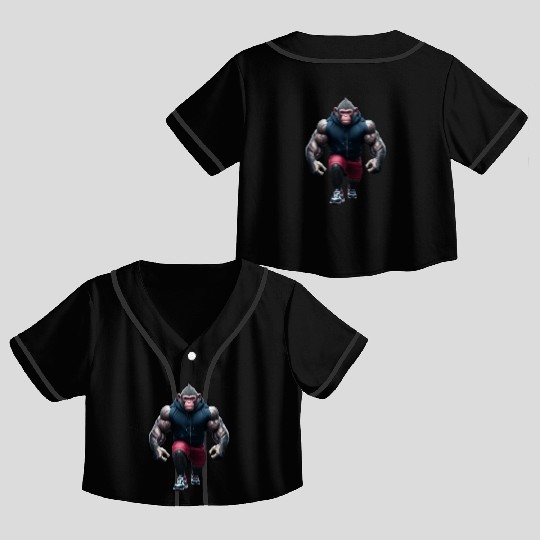 "Prime Ape: The Muscular Monkey" Crop Top Baseball Jerseys