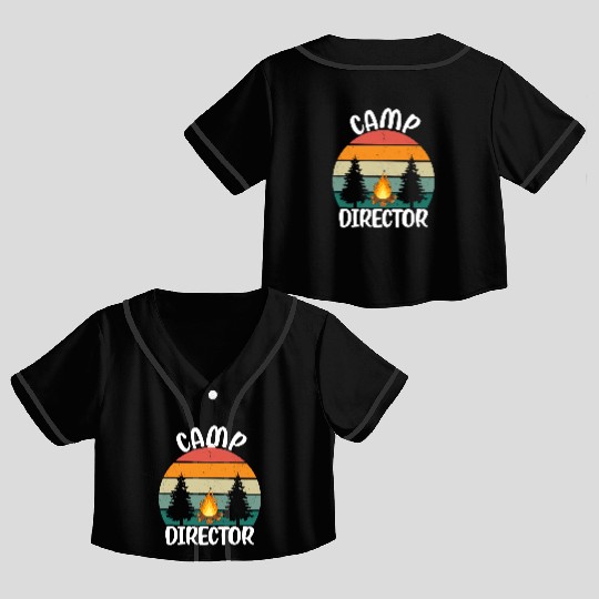 Counselor Camper Summer Camp Director Crop Top Baseball Jerseys