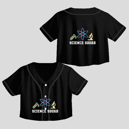 Science Squad Physics Teacher Crop Top Baseball Jerseys