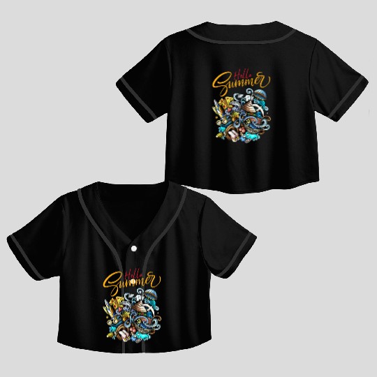 Summer Vibes Crop Top Baseball Jerseys