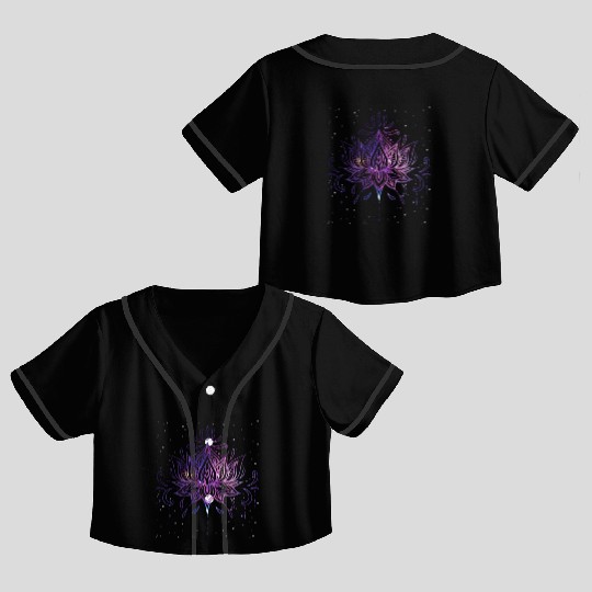 Celestial Flower Radiant Lotus Bloom Crop Top Baseball Jerseys