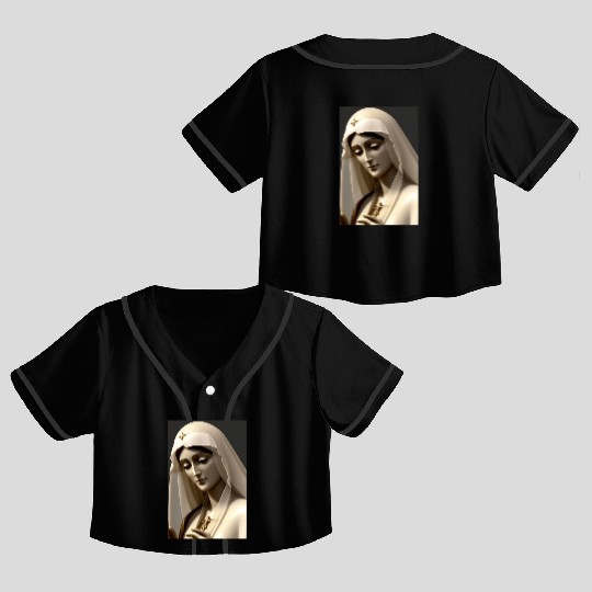 Virgin Mary Crop Top Baseball Jerseys
