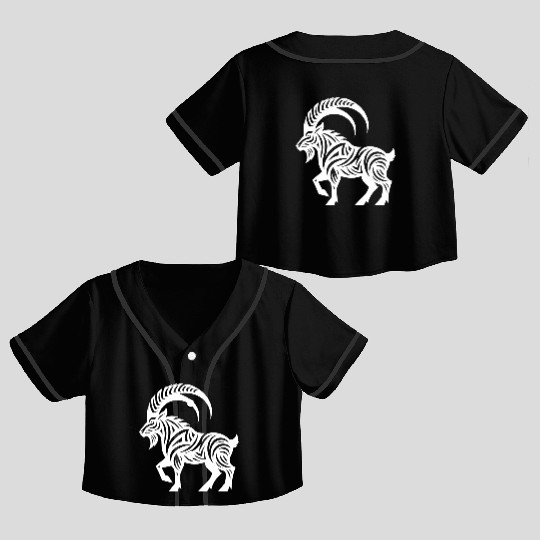 Capricorn Tattoo Style Crop Top Baseball Jerseys