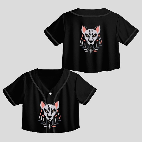 Hyena Symmetrical Design Crop Top Baseball Jerseys