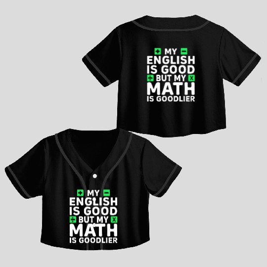 Funny Math Teacher Mathematician Crop Top Baseball Jerseys