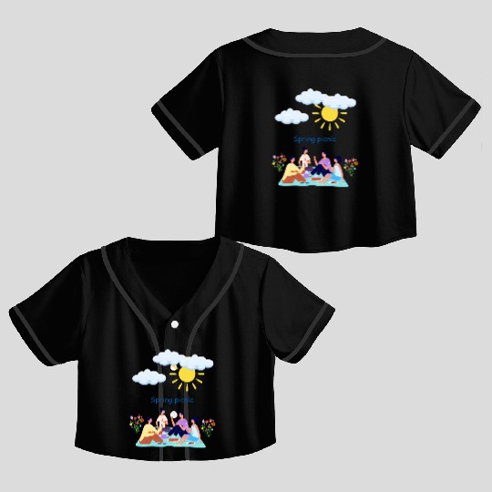 Spring picnic 1 Crop Top Baseball Jerseys