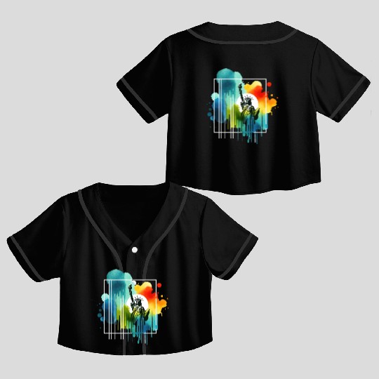 Liberty's Colorful Aura Crop Top Baseball Jerseys