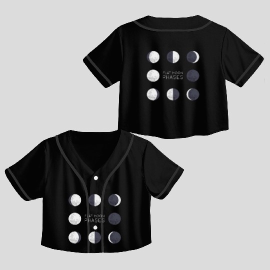 Cool Full Moon - Solar Eclipse, Moon Phases Total Crop Top Baseball Jerseys
