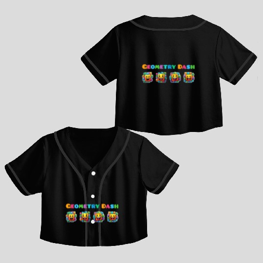 Geometry dash Crop Top Baseball Jerseys