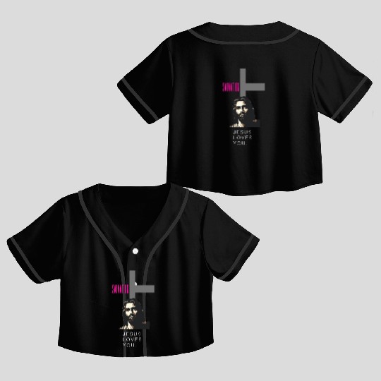 Jesus loves you crewneck. Crop Top Baseball Jerseys