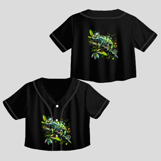 Chameleonaire A Rich Lizard for Lizard Pet Lover Crop Top Baseball Jerseys