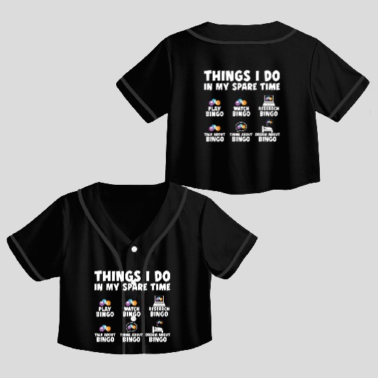 Funny Bingo Player Enthusiast Crop Top Baseball Jerseys