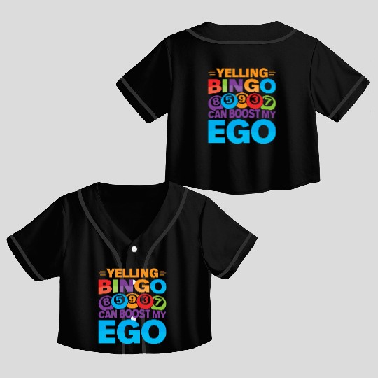 Funny Bingo Caller Crop Top Baseball Jerseys