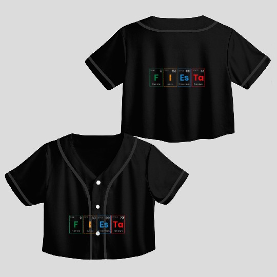 Fiesta Science Teacher Student Periodic Table Crop Top Baseball Jerseys