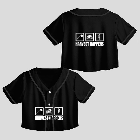 Harvest Happens Crop Top Baseball Jerseys